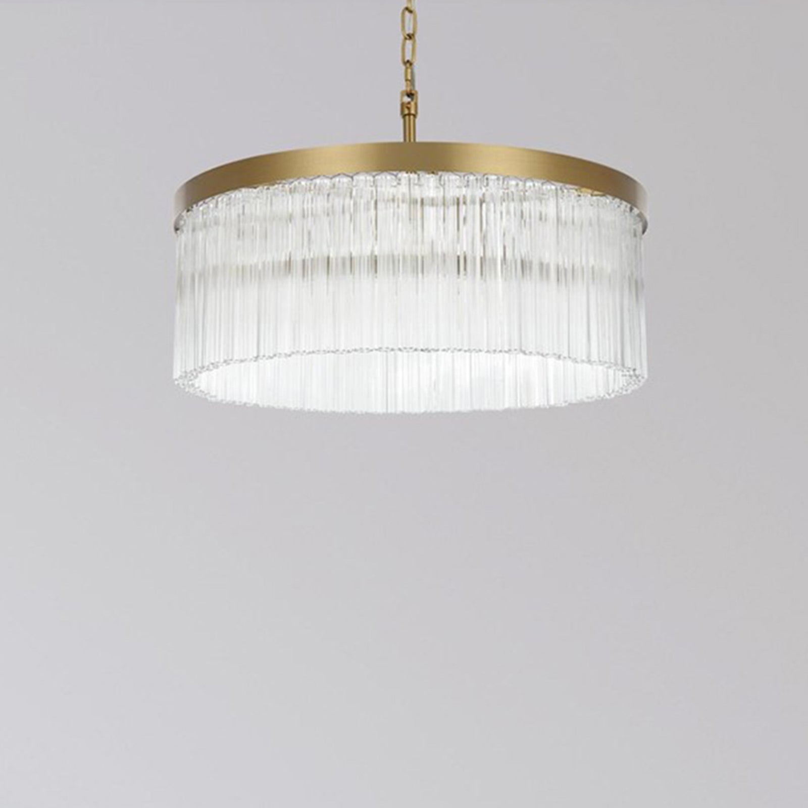 24 Inch Chandelier In Satin Gold Satin Gold And Clear Finish - LIGHTING by Joshua Marshal