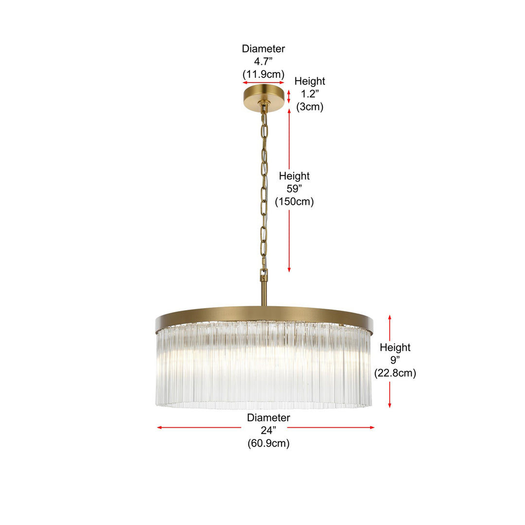 24 Inch Chandelier In Satin Gold - View 6 - Joshua Marshal