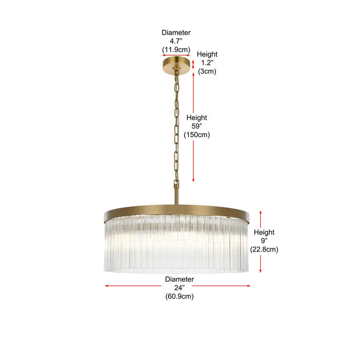 24 Inch Chandelier In Satin Gold - View 6 - Joshua Marshal