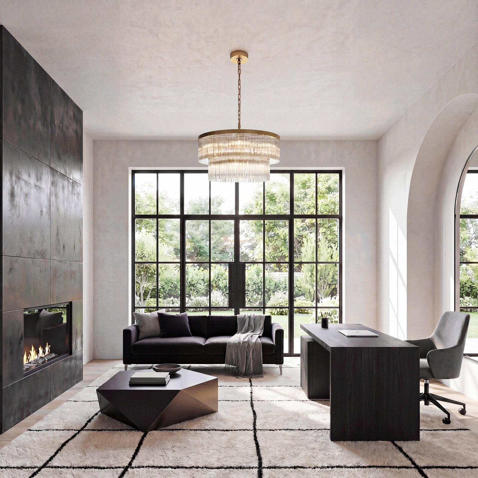 32 Inch Chandelier In Satin Gold - View 2 - Joshua Marshal