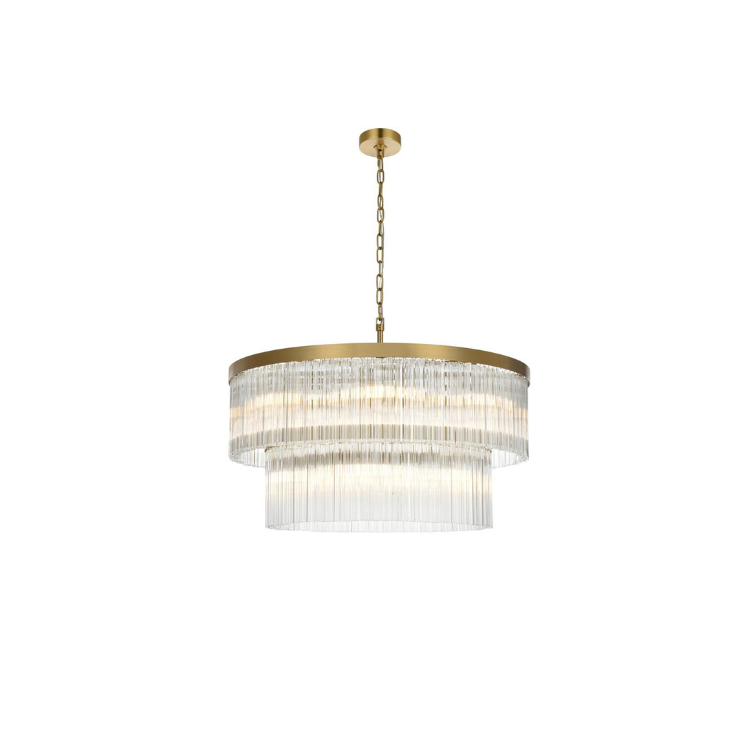 32 Inch Chandelier In Satin Gold - View 3 - Joshua Marshal