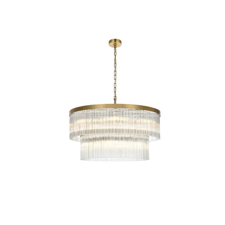 32 Inch Chandelier In Satin Gold - View 3 - Joshua Marshal
