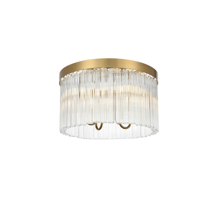 16 Inch Flush Mount In Satin Gold - View 3 - Joshua Marshal