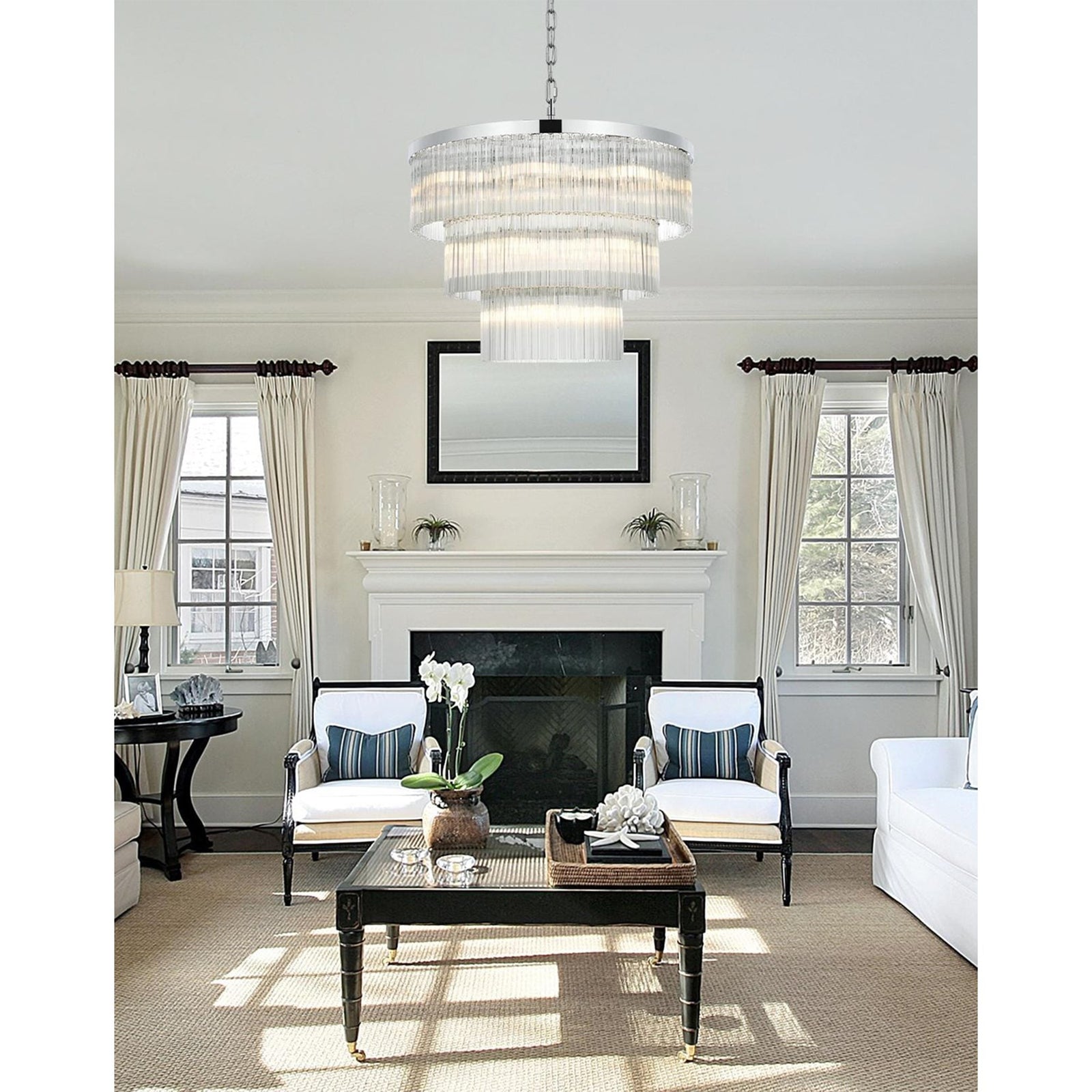 32 Inch Chandelier In Chrome - View 2 - Joshua Marshal