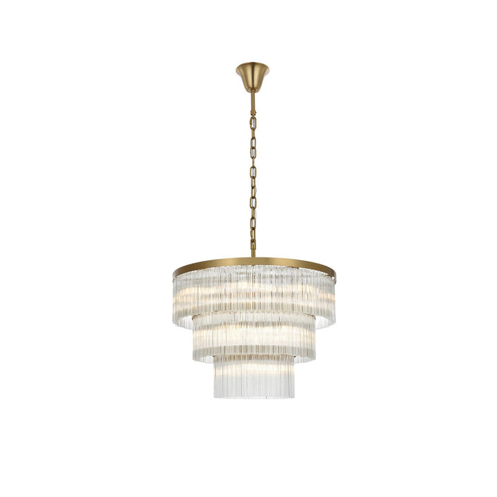 32 Inch Chandelier In Satin Gold - View 3 - Joshua Marshal