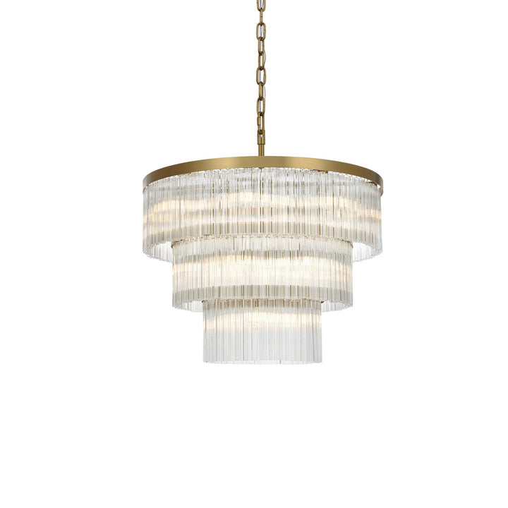 32 Inch Chandelier In Satin Gold - View 4 - Joshua Marshal