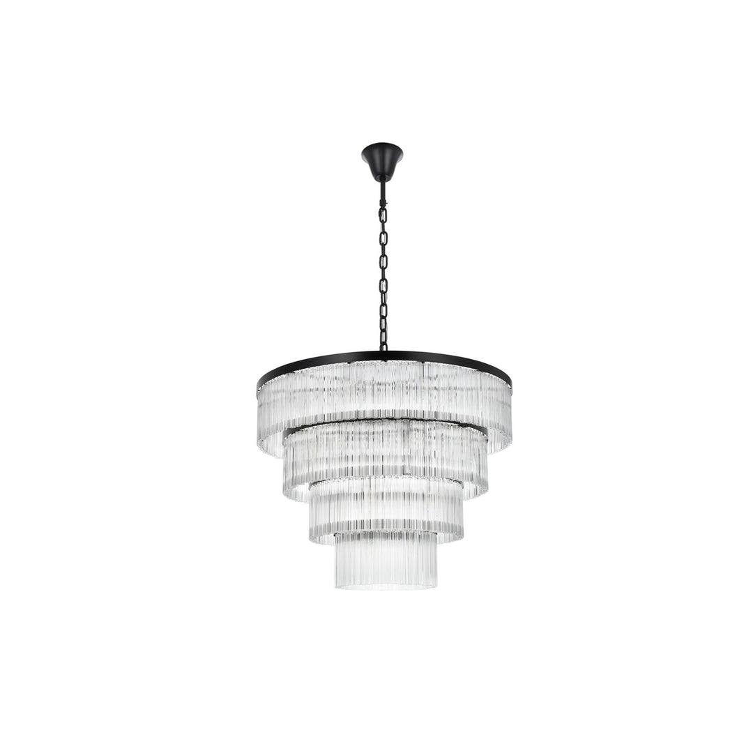 40 Inch Chandelier In Black - View 4 - Joshua Marshal