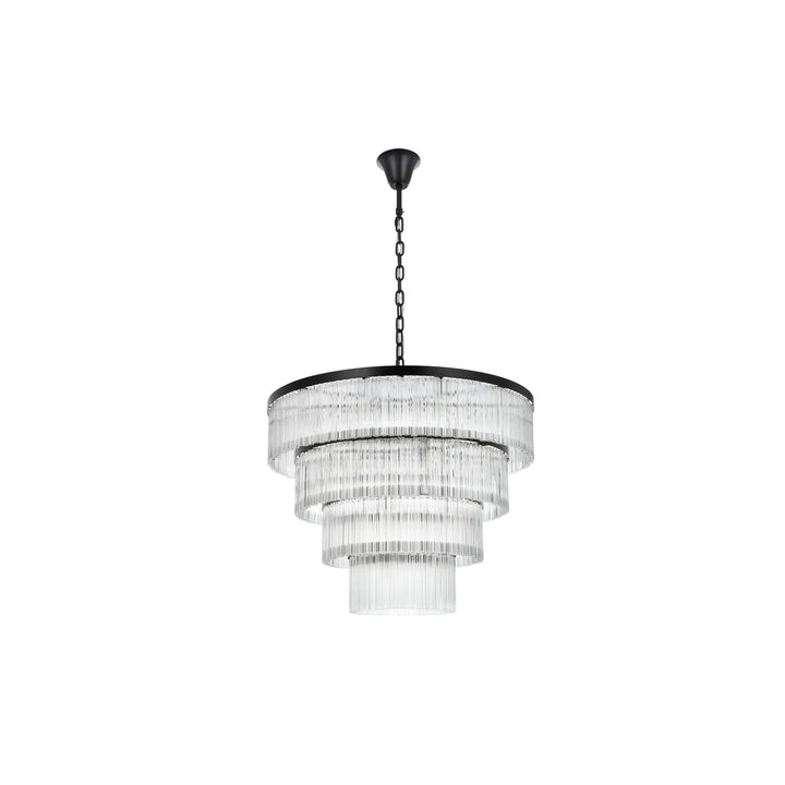 40 Inch Chandelier In Black - View 4 - Joshua Marshal