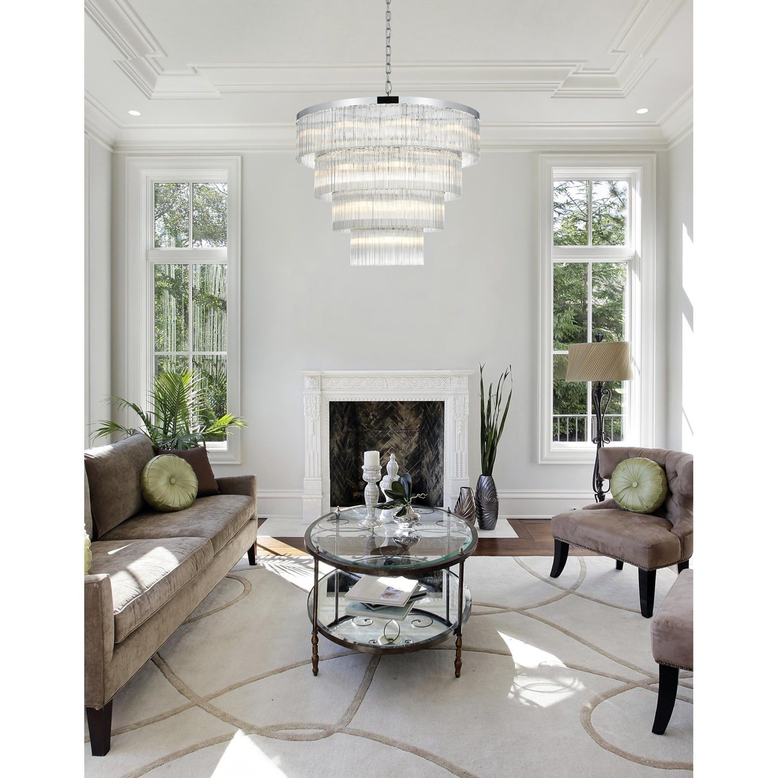 40 Inch Chandelier In Chrome - View 2 - Joshua Marshal