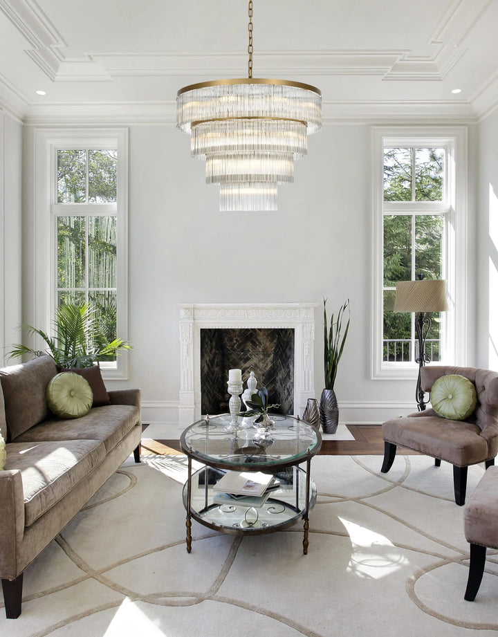 40 Inch Chandelier In Satin Gold - View 2 - Joshua Marshal