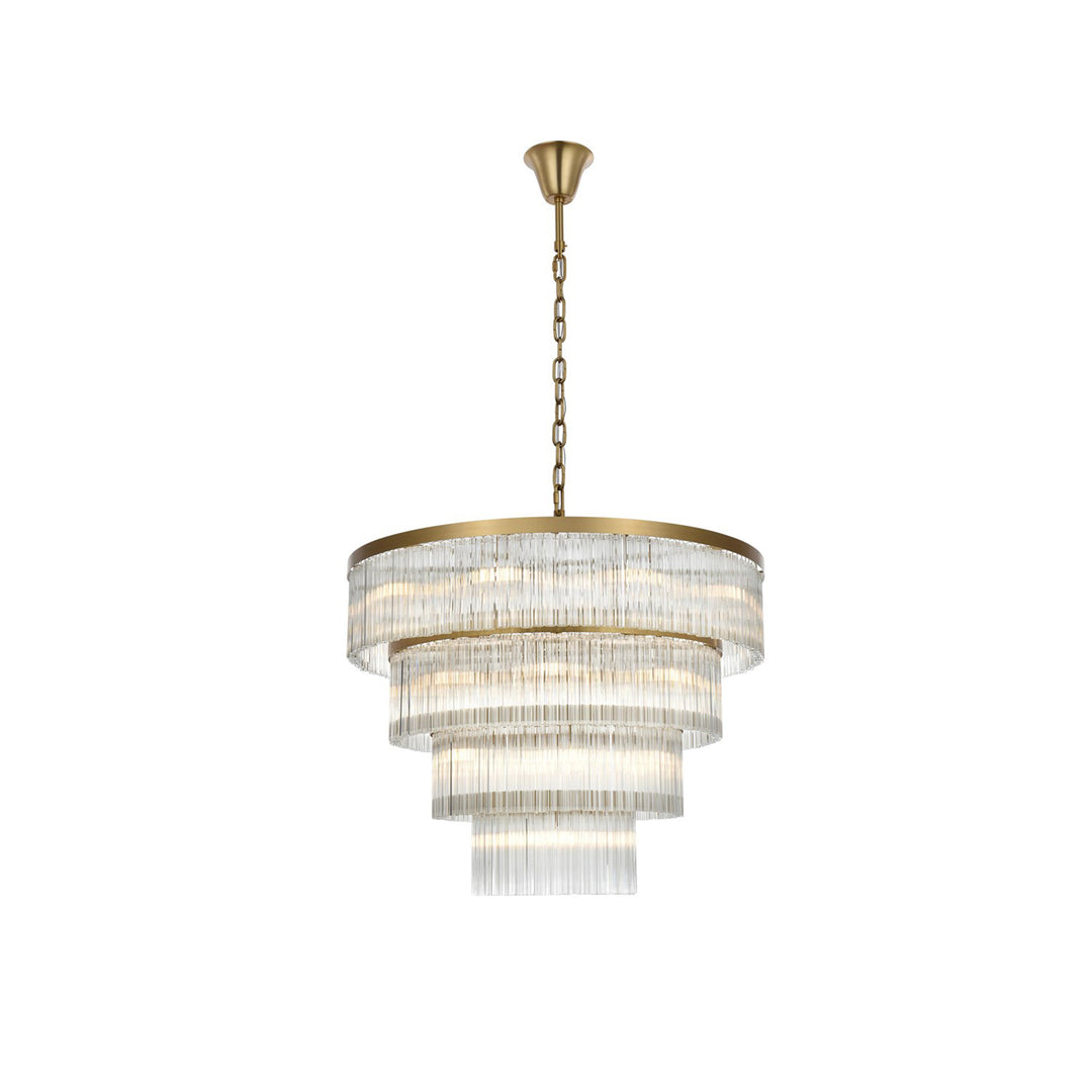40 Inch Chandelier In Satin Gold - View 3 - Joshua Marshal