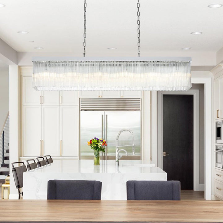 49 Inch Chandelier In Chrome Chrome And Clear Finish - LIGHTING by Joshua Marshal