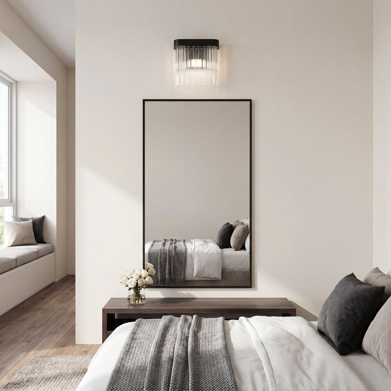 9 Inch Wall Sconce In Black - View 2 - Joshua Marshal