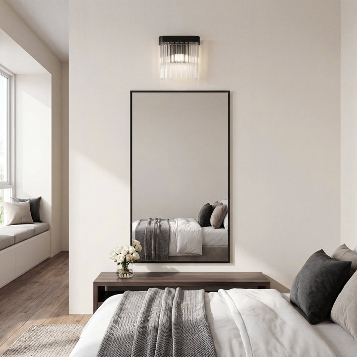 9 Inch Wall Sconce In Black - View 2 - Joshua Marshal