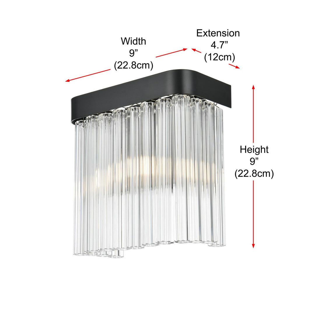 9 Inch Wall Sconce In Black - View 6 - Joshua Marshal