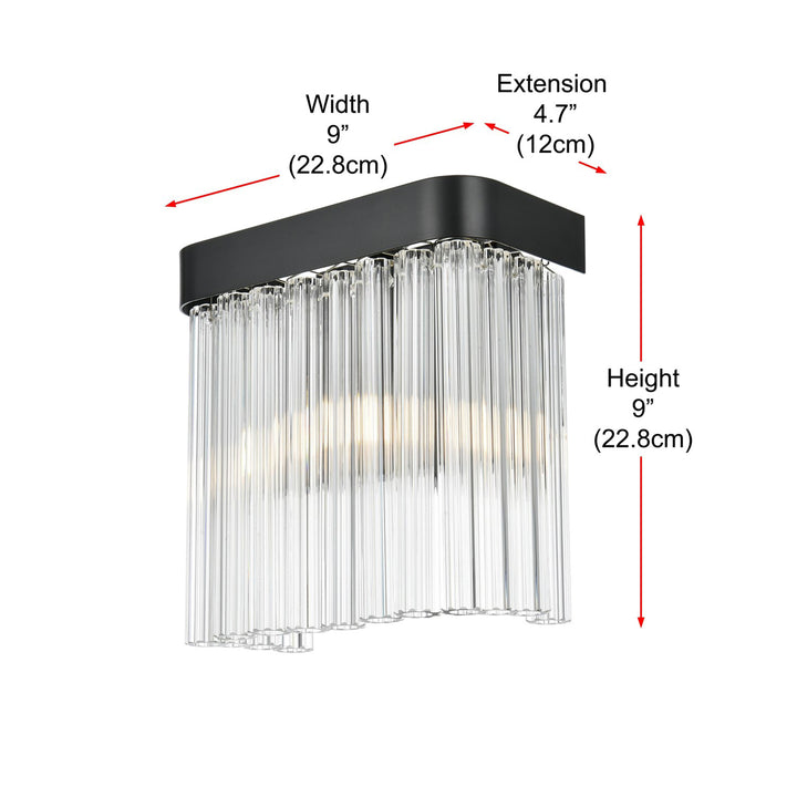 9 Inch Wall Sconce In Black - View 6 - Joshua Marshal