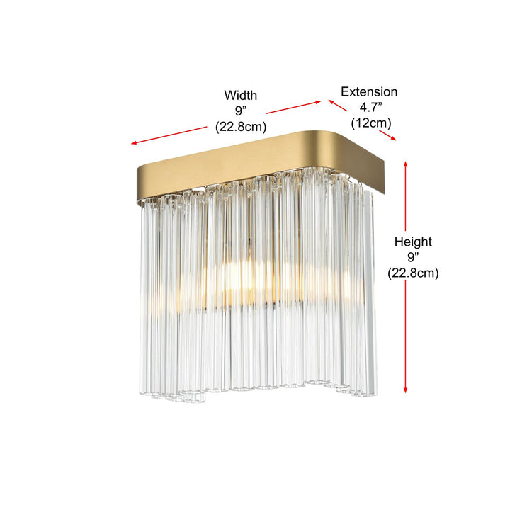 9 Inch Wall Sconce In Satin Gold - View 6 - Joshua Marshal