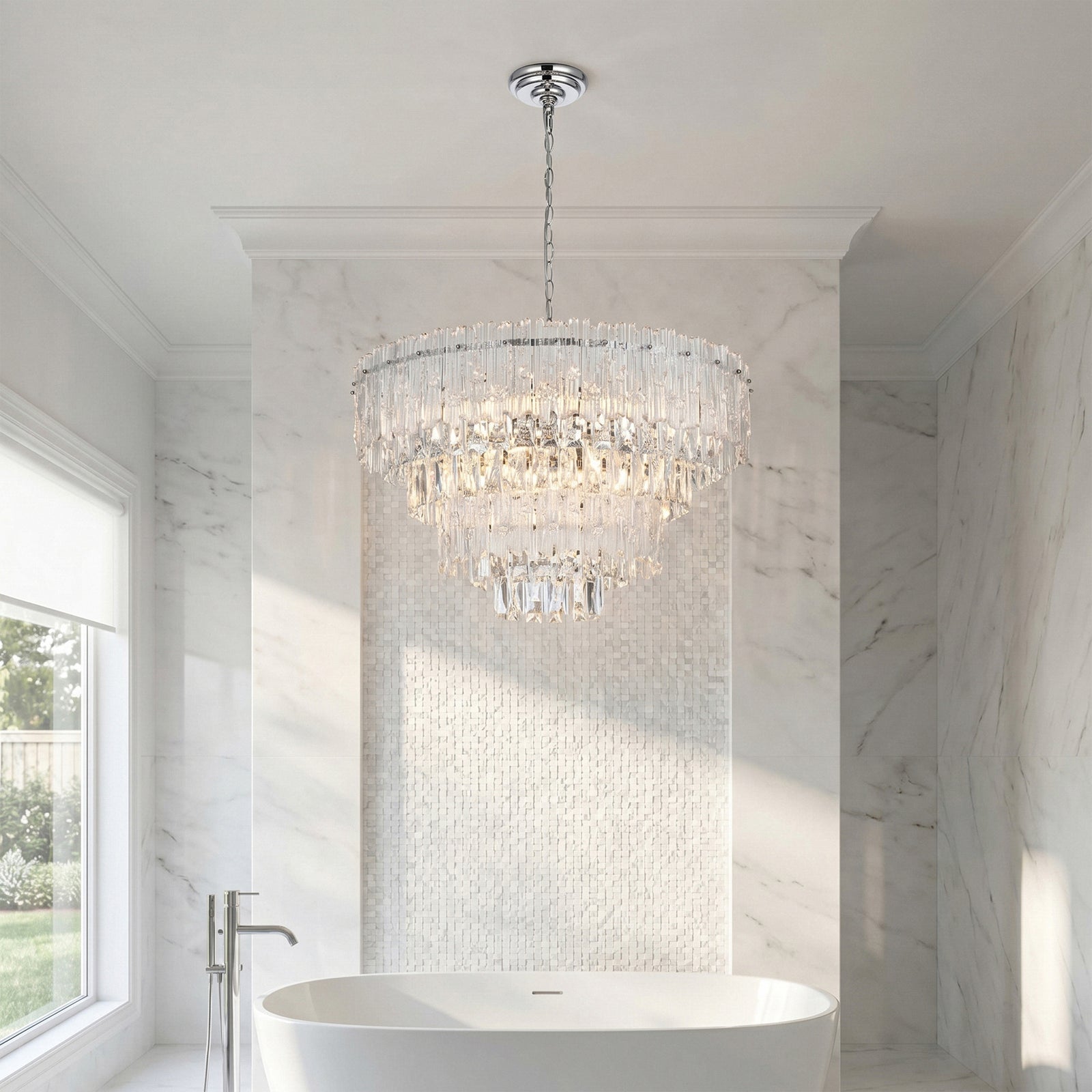25 Inch Chandelier In Chrome - View 2 - Joshua Marshal