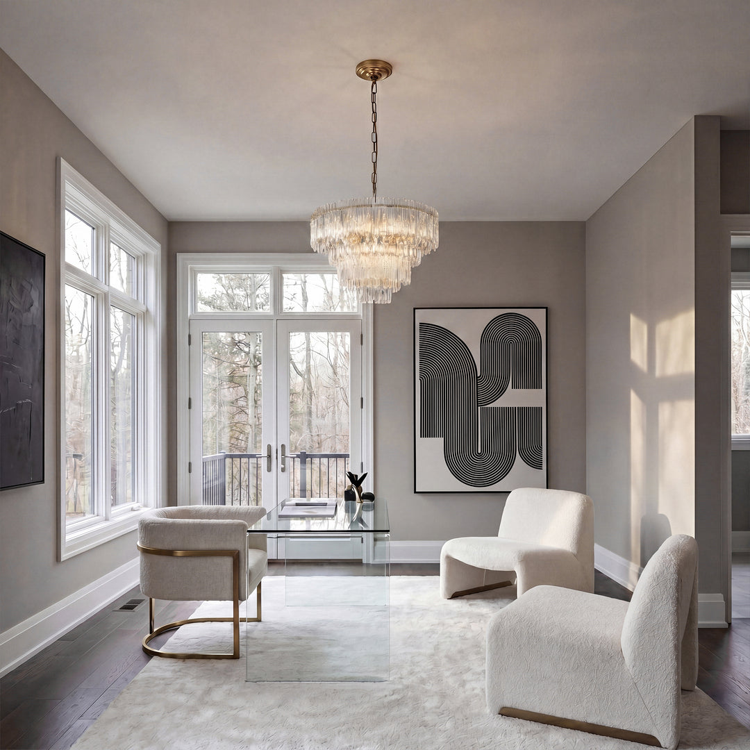 25 Inch Chandelier In Satin Gold - View 2 - Joshua Marshal