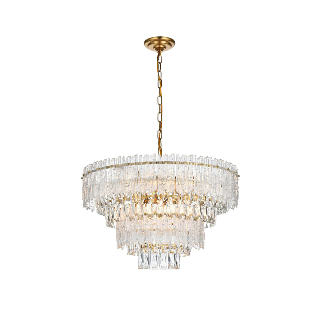 25 Inch Chandelier In Satin Gold - View 3 - Joshua Marshal