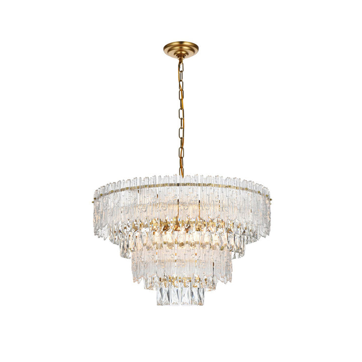 25 Inch Chandelier In Satin Gold - View 3 - Joshua Marshal