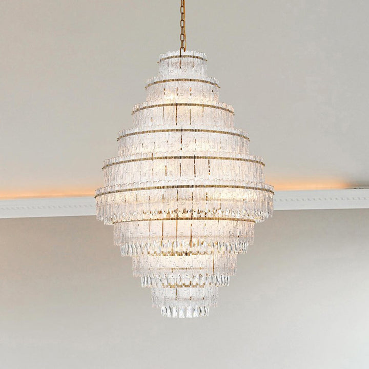 36 Inch Chandelier In Satin Gold Satin Gold And Clear Finish - LIGHTING by Joshua Marshal