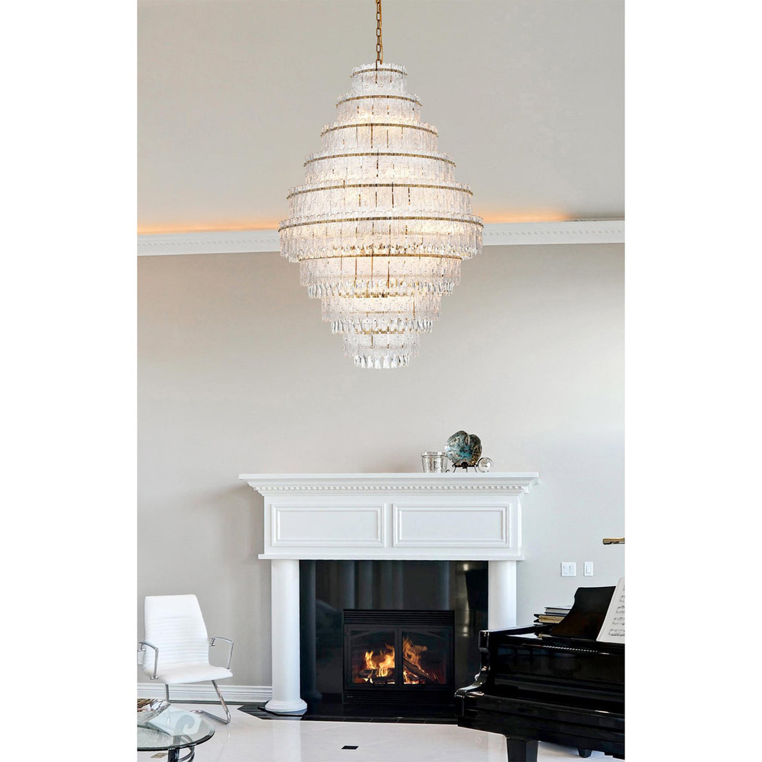 36 Inch Chandelier In Satin Gold - View 2 - Joshua Marshal