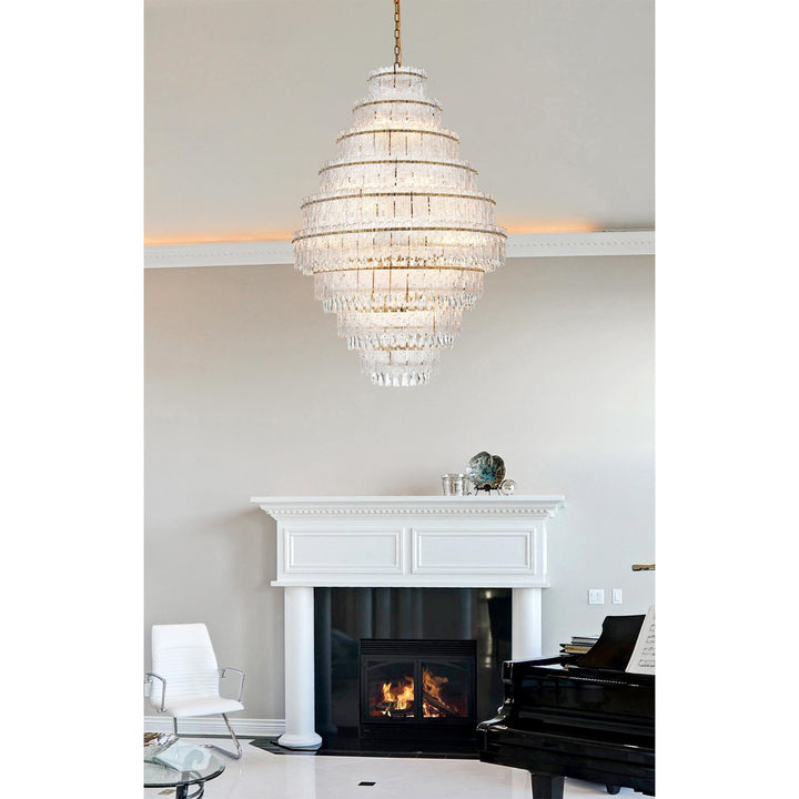 36 Inch Chandelier In Satin Gold - View 2 - Joshua Marshal
