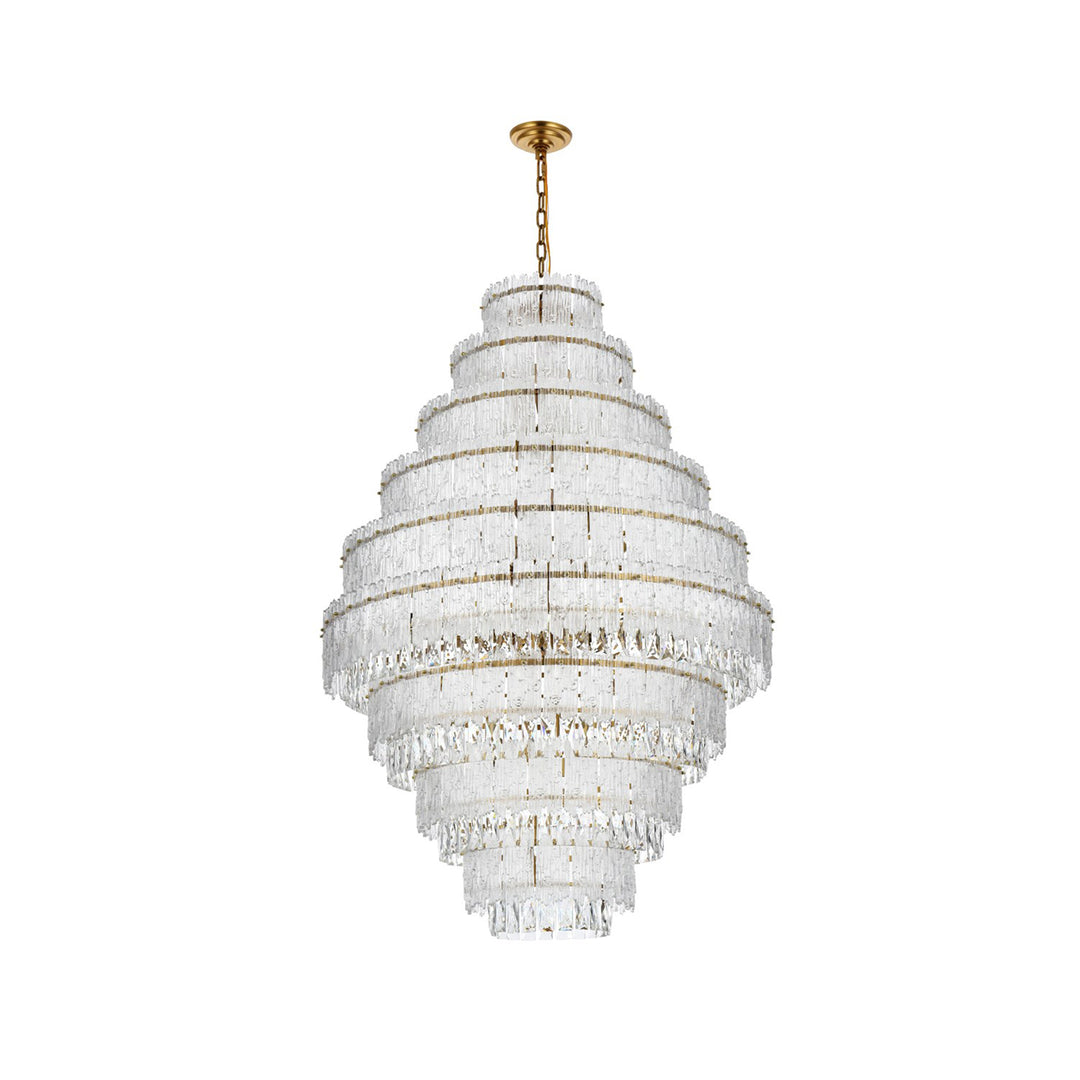 36 Inch Chandelier In Satin Gold - View 4 - Joshua Marshal
