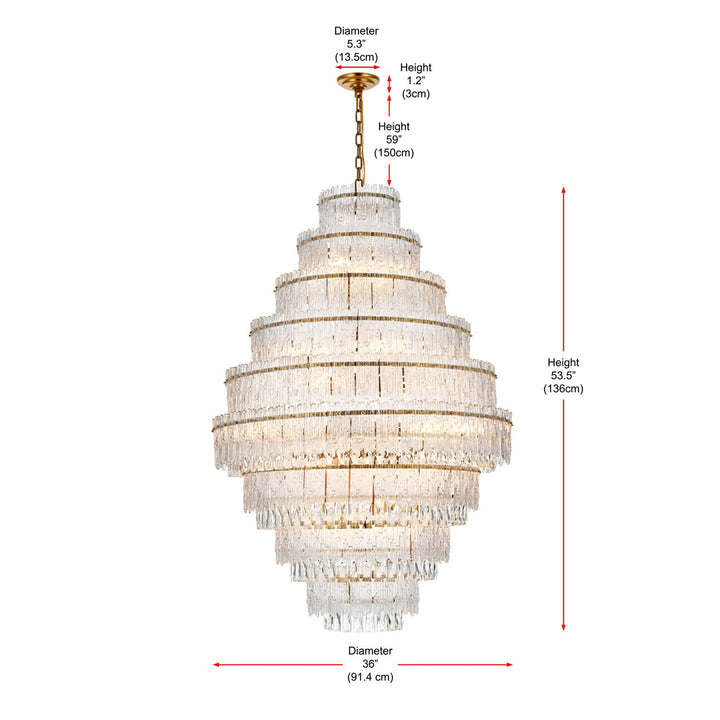 36 Inch Chandelier In Satin Gold - View 5 - Joshua Marshal
