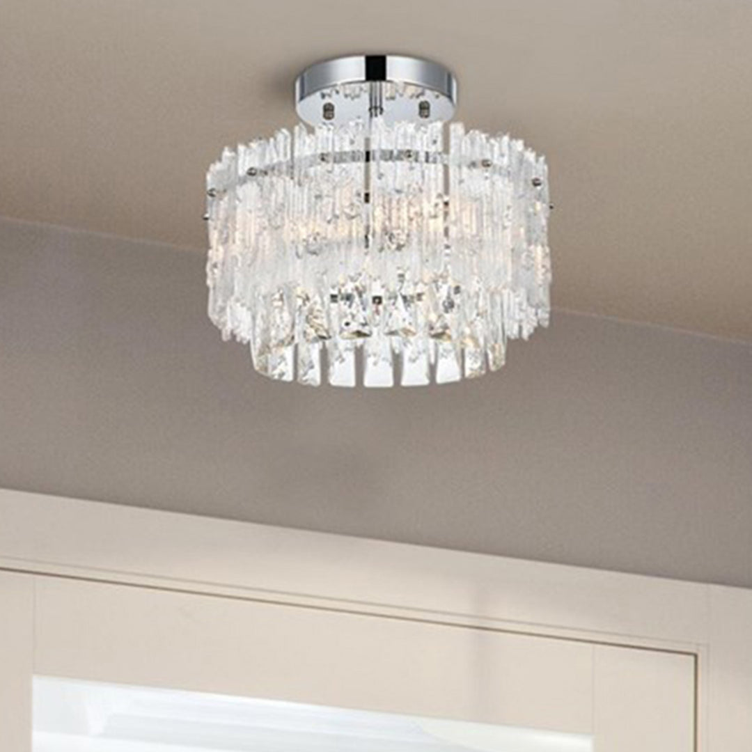 12 Inch Flush Mount In Chrome Chrome And Clear Finish - LIGHTING by Joshua Marshal