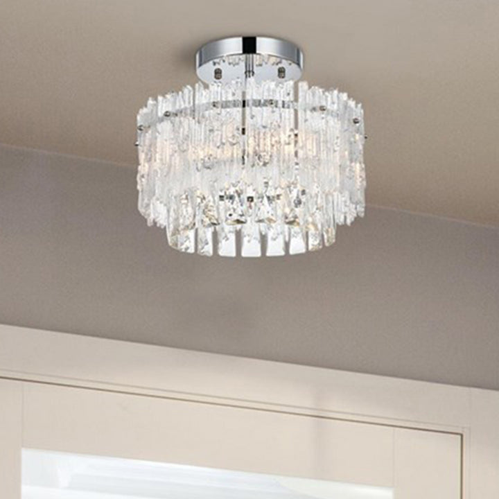 12 Inch Flush Mount In Chrome Chrome And Clear Finish - LIGHTING by Joshua Marshal