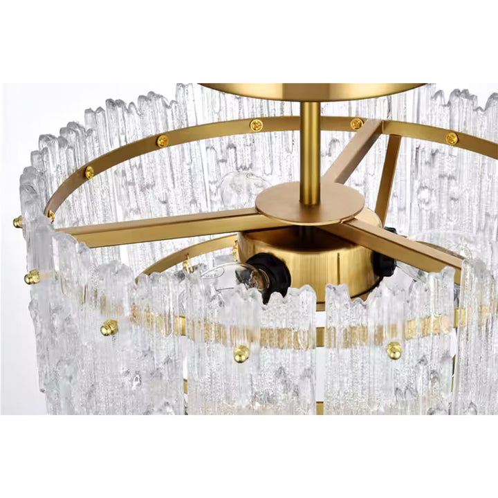 12 Inch Flush Mount In Satin Gold - View 6 - Joshua Marshal