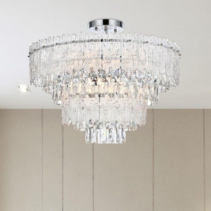 25 Inch Flush Mount In Chrome Chrome And Clear Finish - LIGHTING by Joshua Marshal
