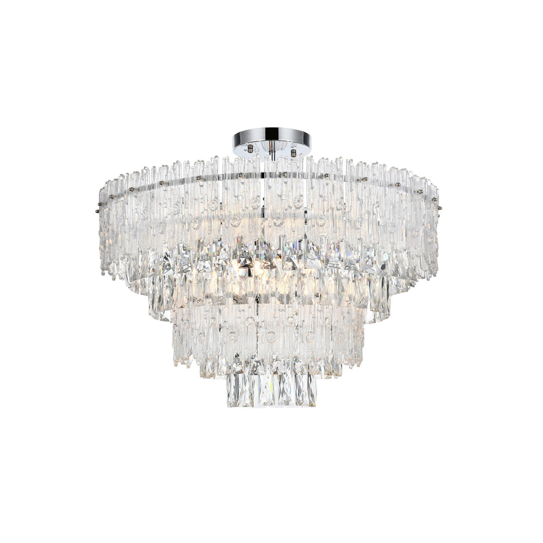 25 Inch Flush Mount In Chrome - View 3 - Joshua Marshal