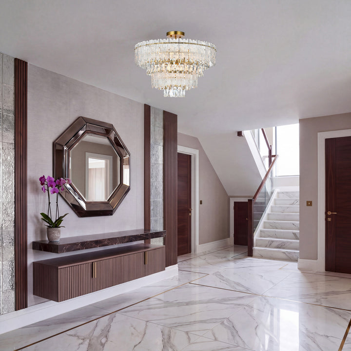 25 Inch Flush Mount In Satin Gold - View 2 - Joshua Marshal
