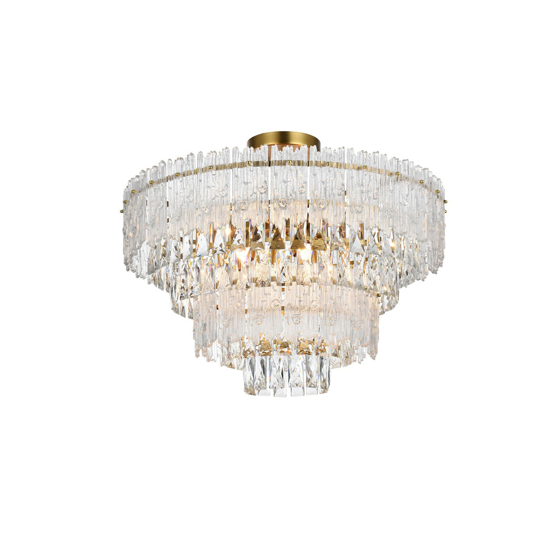 25 Inch Flush Mount In Satin Gold - View 3 - Joshua Marshal