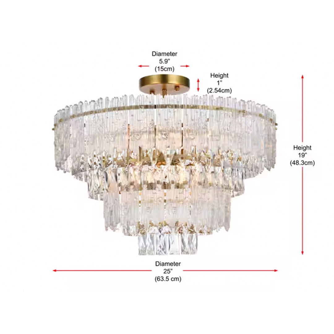25 Inch Flush Mount In Satin Gold - View 4 - Joshua Marshal