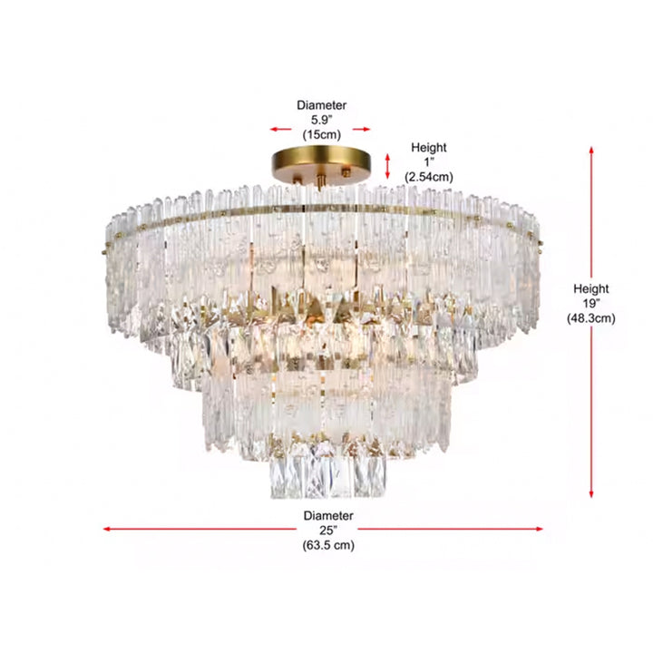 25 Inch Flush Mount In Satin Gold - View 4 - Joshua Marshal