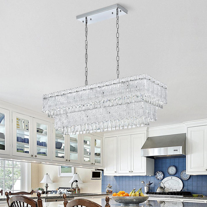 37 Inch Chandelier In Chrome Chrome And Clear Finish - LIGHTING by Joshua Marshal