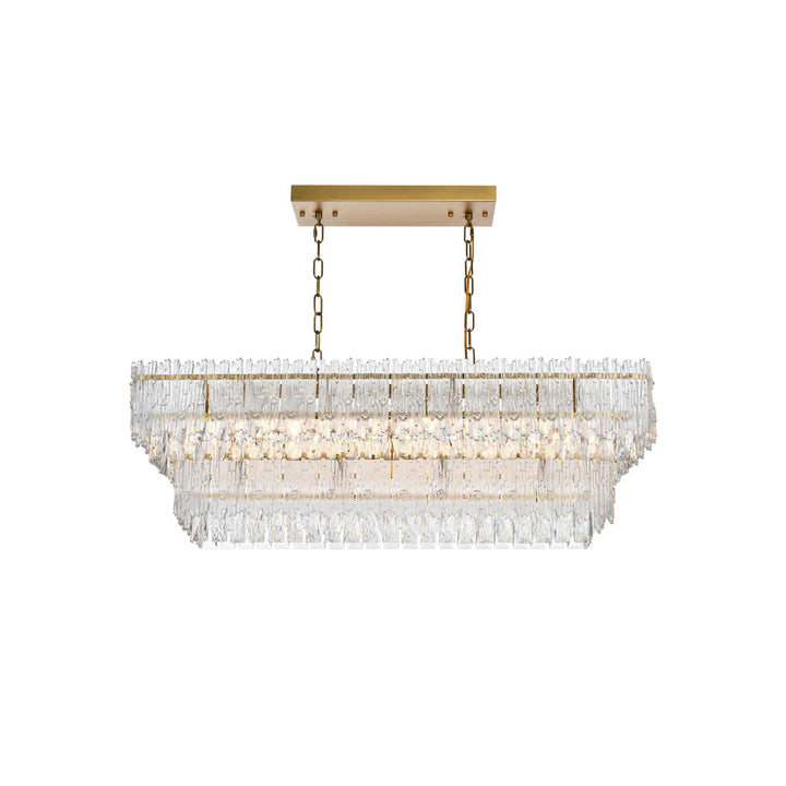 37 Inch Chandelier In Satin Gold - View 3 - Joshua Marshal