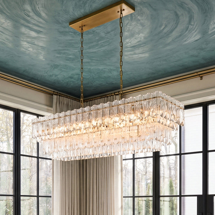 50 Inch Chandelier In Satin Gold Satin Gold And Clear Finish - LIGHTING by Joshua Marshal