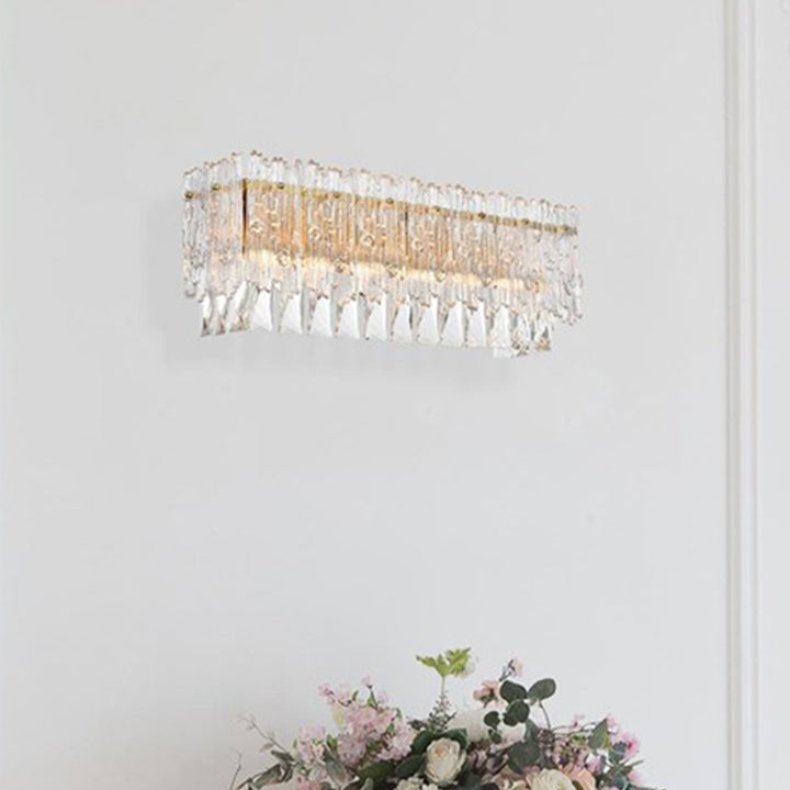 19 Inch Wall Sconce In Satin Gold Satin Gold And Clear Finish - LIGHTING by Joshua Marshal