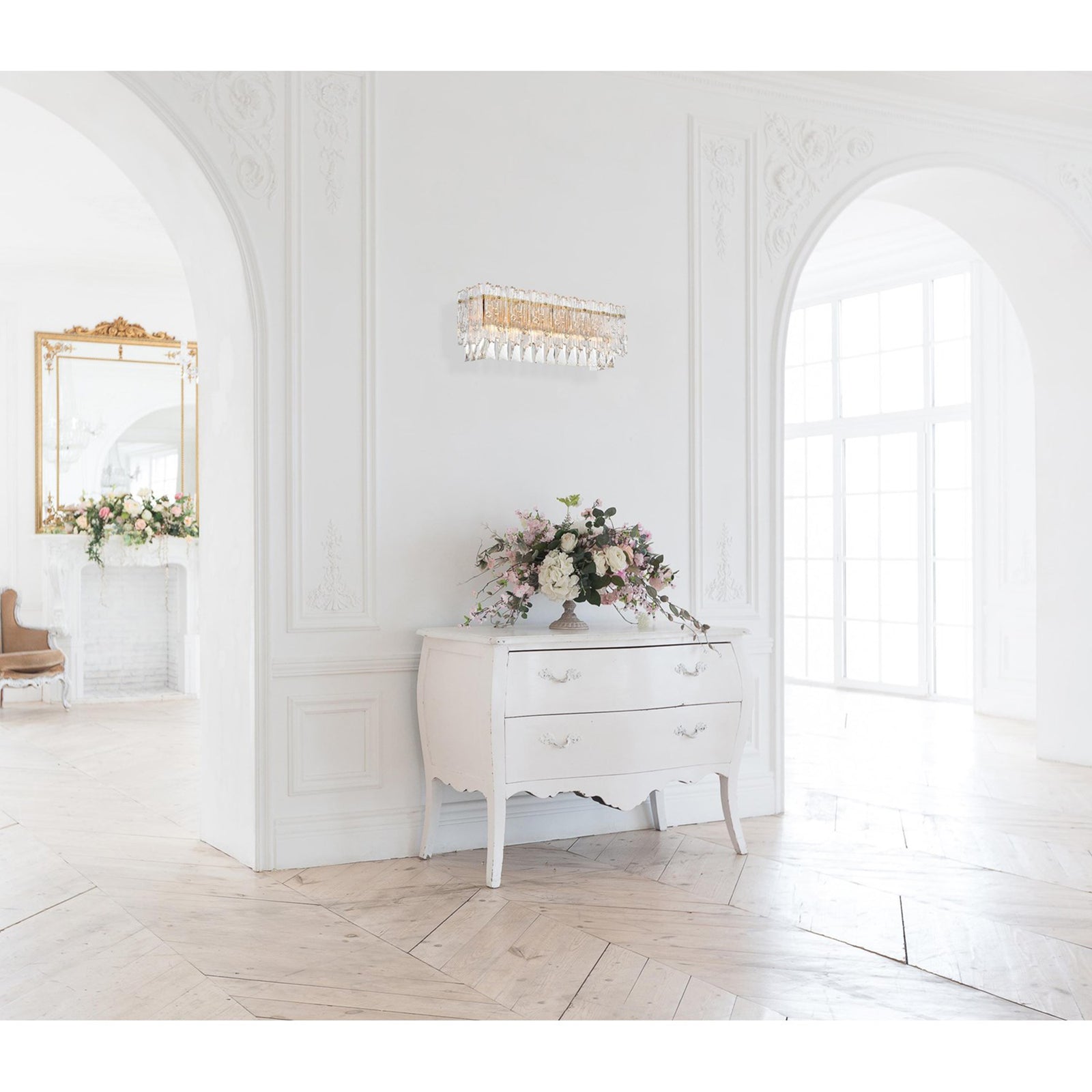 19 Inch Wall Sconce In Satin Gold - View 2 - Joshua Marshal