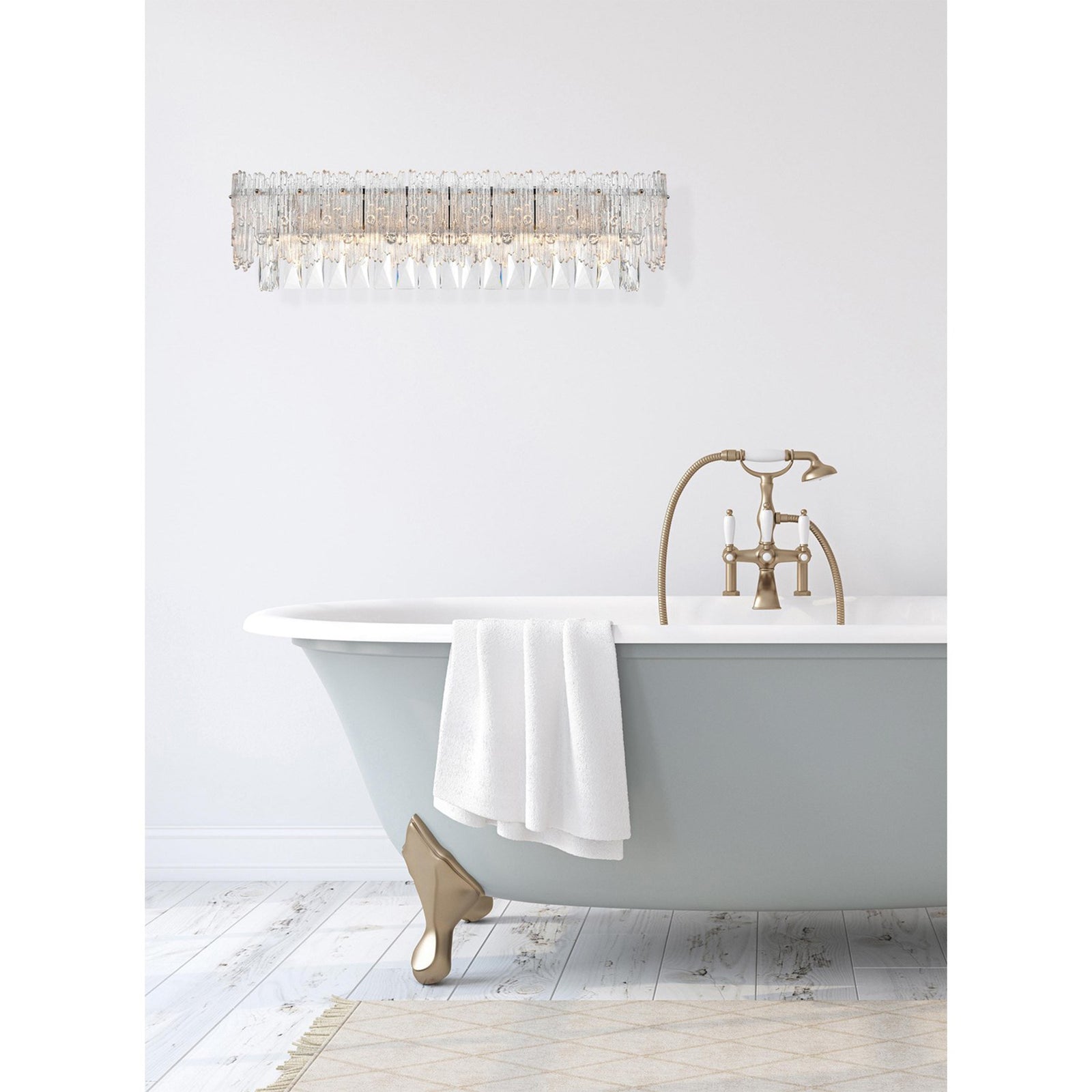 27 Inch Wall Sconce In Chrome - View 2 - Joshua Marshal