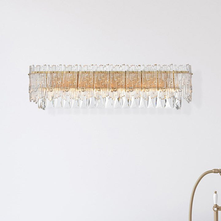 27 Inch Wall Sconce In Satin Gold Satin Gold And Clear Finish - LIGHTING by Joshua Marshal