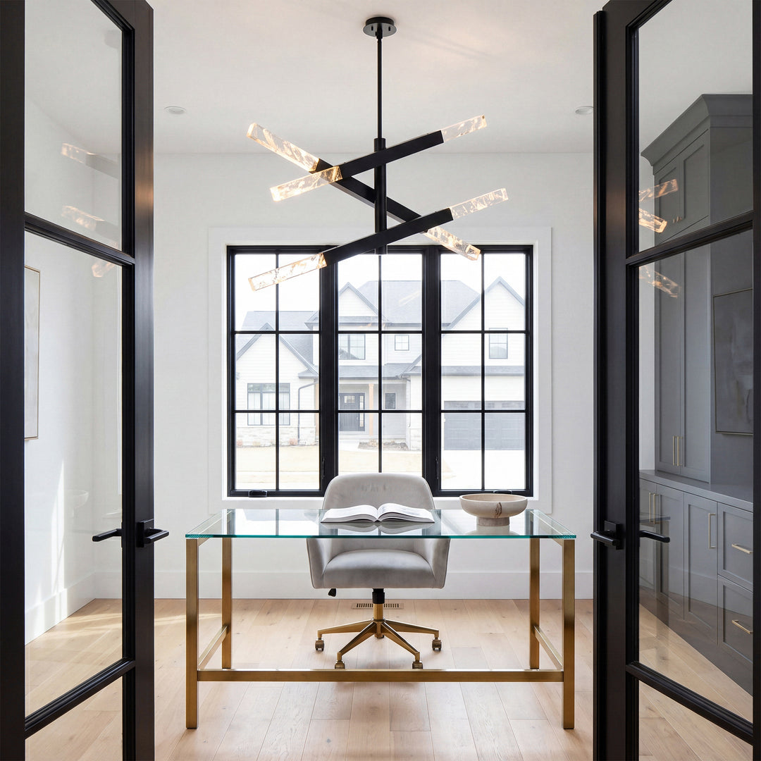 3-Bar Pendant In Black - View 2 - Joshua Marshal