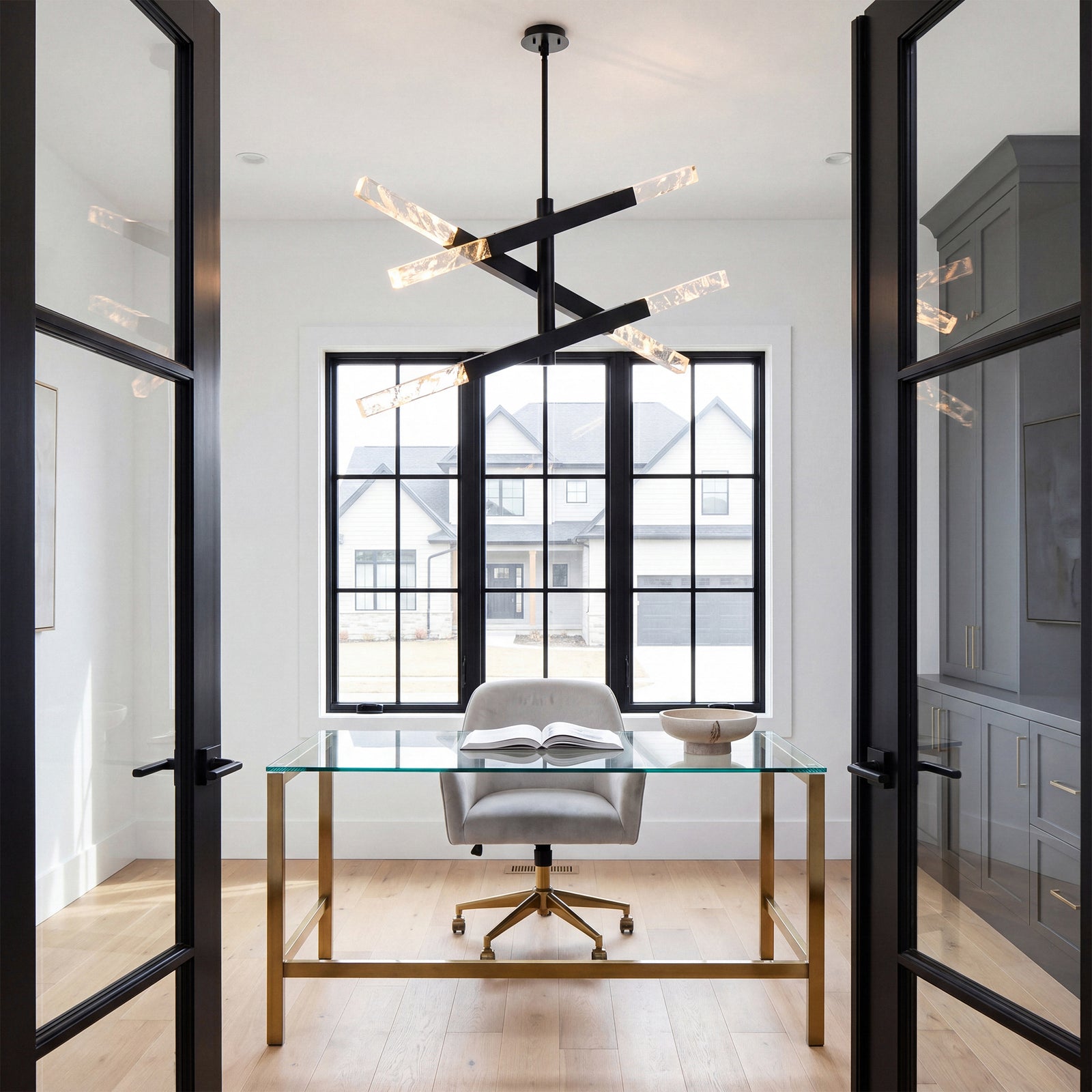 3-Bar Pendant In Black - View 2 - Joshua Marshal