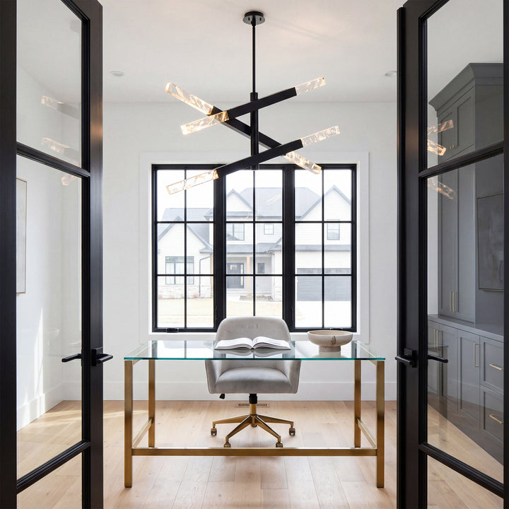 3-Bar Pendant In Black - View 2 - Joshua Marshal