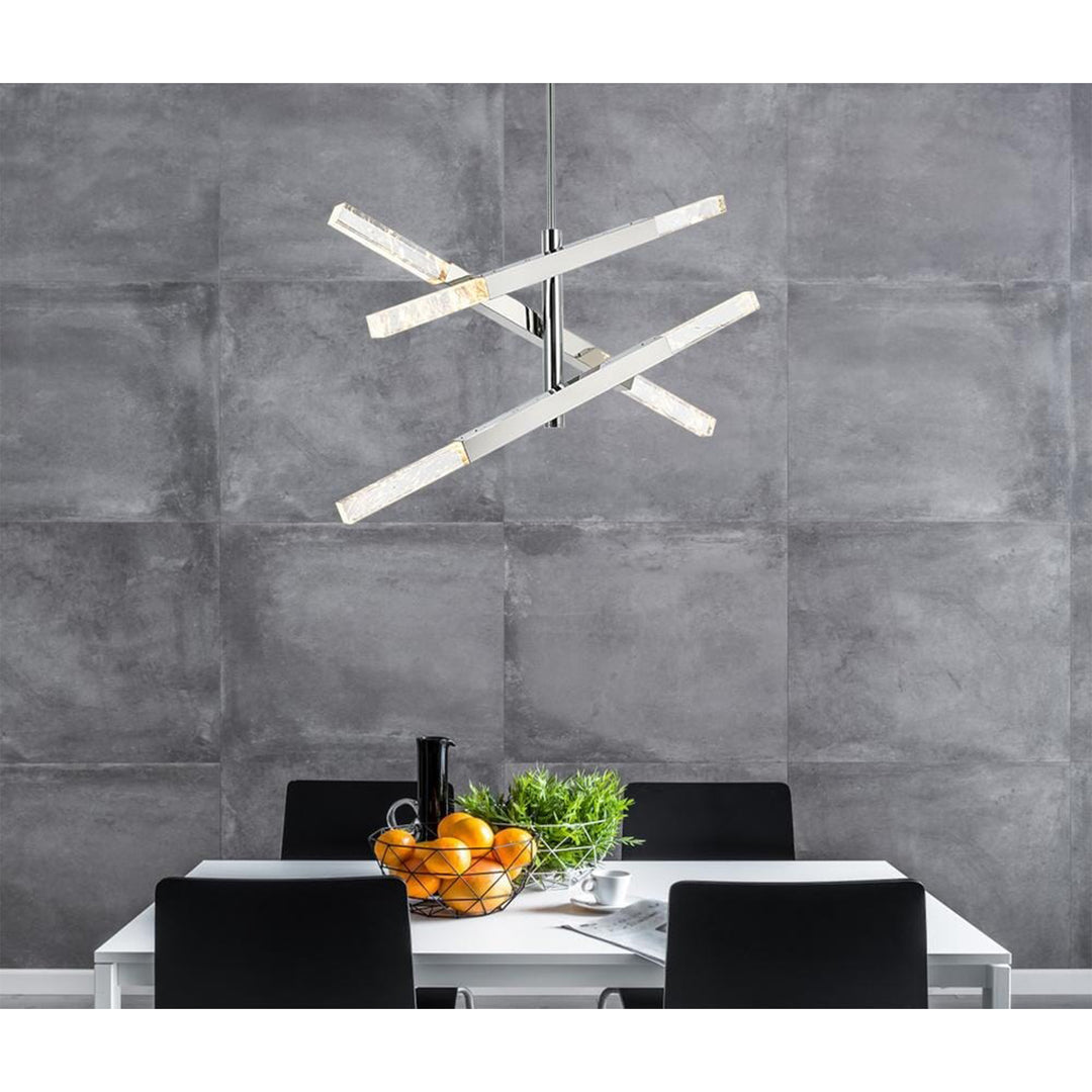3-Bar Pendant In Chrome - View 2 - Joshua Marshal